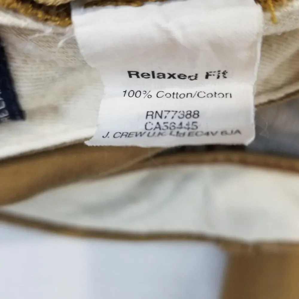 J.Crew Pants Mens 34x32 Beige Khaki Broken-In Chino Relaxed Fit Cotton Casual